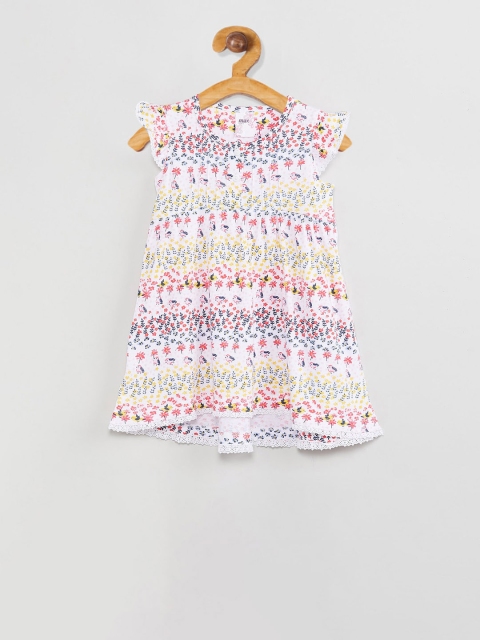 

max Girls Off-White Printed A-Line Dress