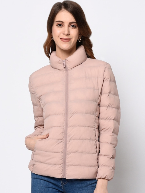 

METTLE Women Peach-Coloured Solid Puffer Jacket