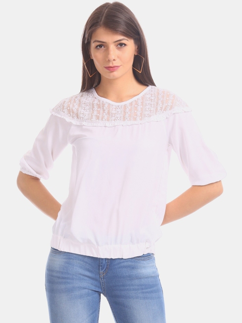 

Cherokee Women White Solid Top