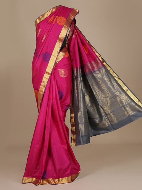 

Pothys Pink Woven Design Pure Silk Saree