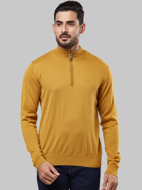 

Raymond Men Yellow Solid Pullover Sweater