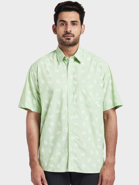 

ColorPlus Men Green Regular Fit Printed Casual Shirt