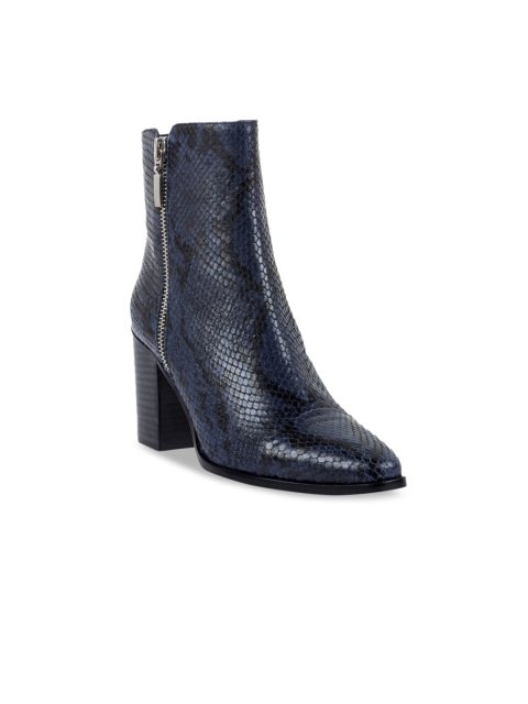 

Vanilla Moon Women Blue Textured Leather Mid-Top Flat Boots