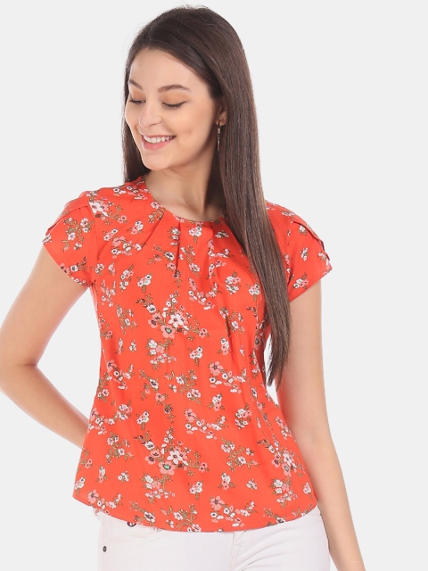 

Cherokee Women Orange Printed Top