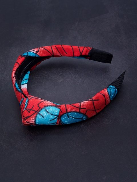 

Golden Peacock Orange & Blue Printed Knot Hairband