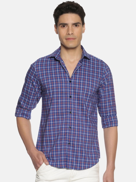 

IVOC Men Blue & Red Slim Fit Checked Formal Shirt