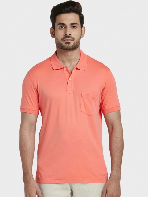 

ColorPlus Men Orange Solid Polo Collar T-shirt