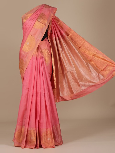 

Pothys Pink & Gold-Coloured Pure Silk Woven Design Saree