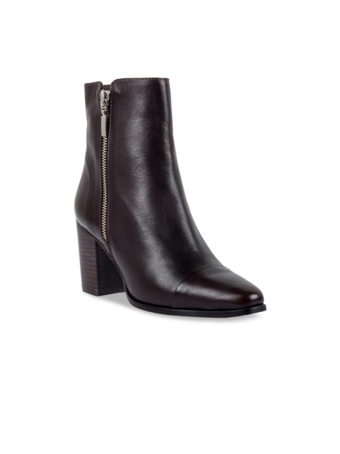 

Vanilla Moon Women Brown Solid Leather Mid-Top Driving Shoes