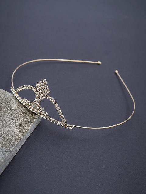 

Golden Peacock Women Gold-Toned Embellished Tiara