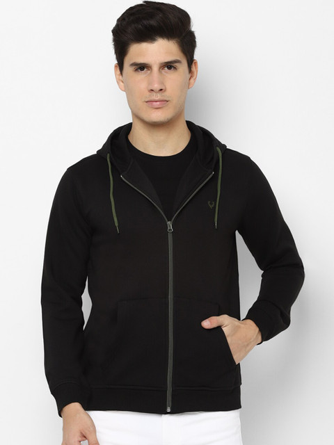 

Allen Solly Men Black Solid Hooded Sweatshirt
