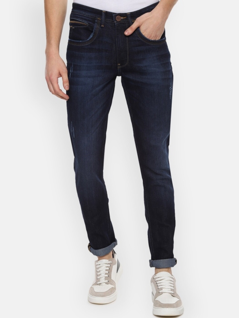 

V Dot Men Navy Blue Slim Fit Mid-Rise Clean Look Stretchable Jeans