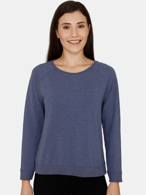 

Zivame Women Navy Blue Solid Sweatshirt
