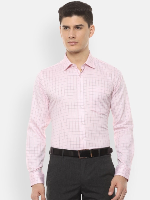 

Van Heusen Men Pink Slim Fit Checked Formal Shirt