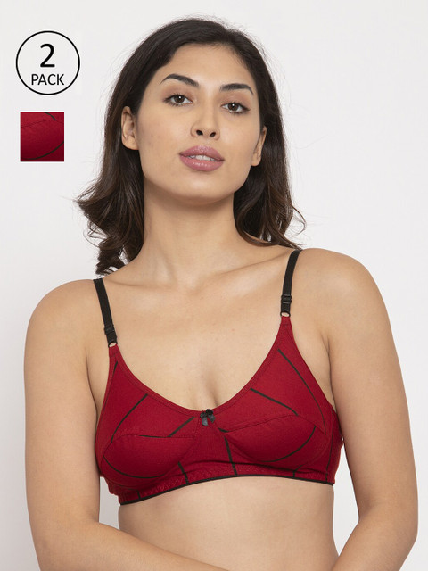 

Innocence Pack Of 2 Printed Maroon & Red Everyday Bra-BBAPLIN90623_28B