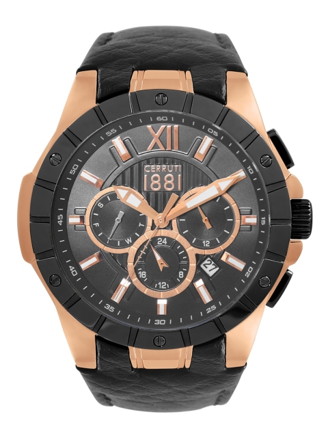 

Cerruti 1881 Men Black & Rose Analogue Watch CRA23701