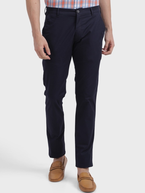 

ColorPlus Men Navy Blue Regular Fit Solid Regular Trousers