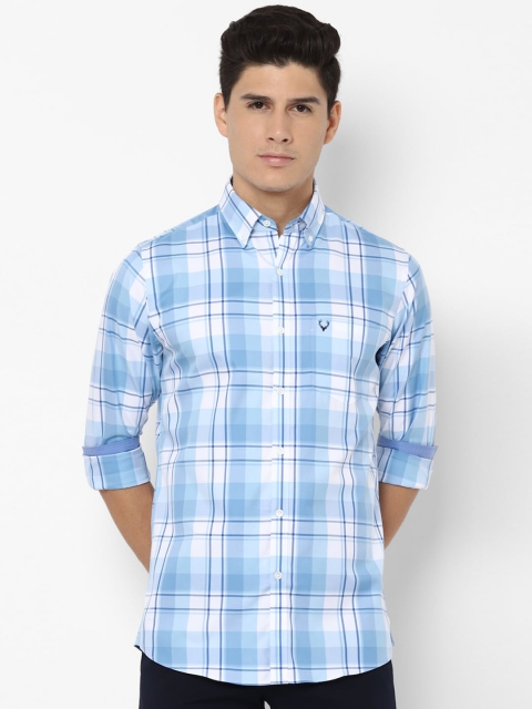 

Allen Solly Men Blue & White Slim Fit Checked Casual Shirt