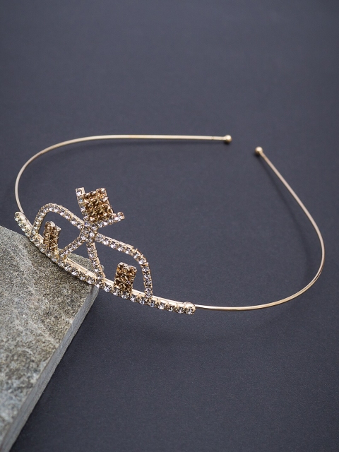 

Golden Peacock Women Gold-Toned Embellished Tiara
