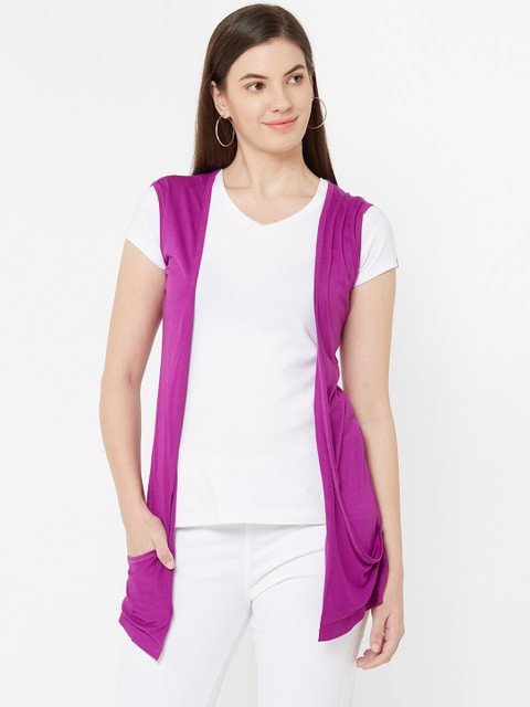 

Juliet Women Purple Solid Open Front Shrug