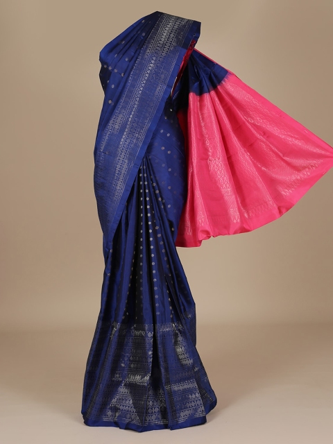 

Pothys Blue & Pink Pure Silk Printed Saree