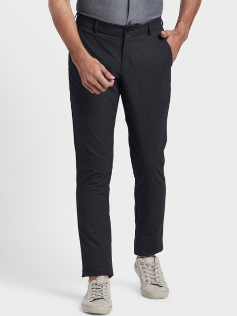 

ColorPlus Men Black Regular Fit Solid Regular Trousers
