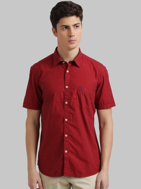 

Parx Men Red Slim Fit Solid Casual Shirt