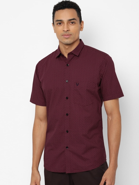 

Allen Solly Men Maroon Slim Fit Printed Casual Shirt