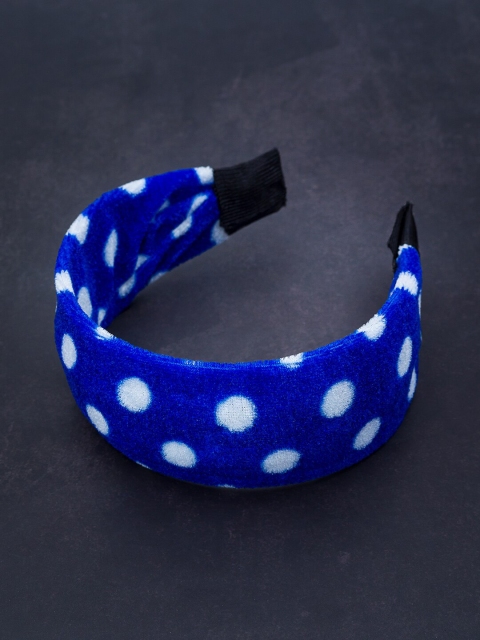 

Golden Peacock Women Blue & White Polka Dot Printed Headband
