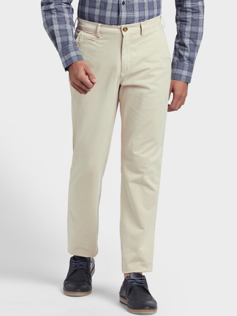 

ColorPlus Men Beige Regular Fit Solid Regular Trousers