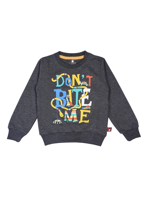 

CRAZYPENGUIN Boys Charcoal & Blue Printed Sweatshirt
