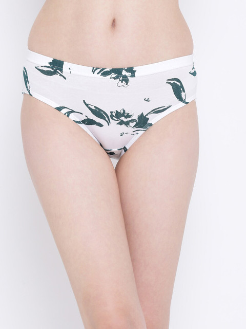 

Clovia Women White & Green Printed Hipster Briefs PN3227I183XL