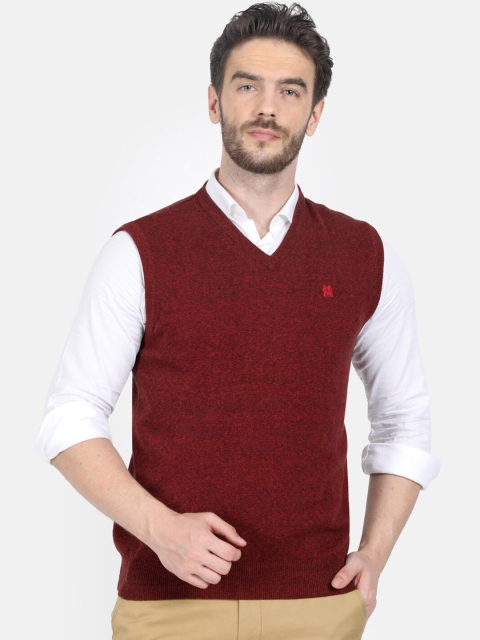 

Monte Carlo Men Maroon Solid Sweater Vest