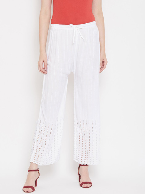 

Castle Women White Self-Design Straight Palazzos
