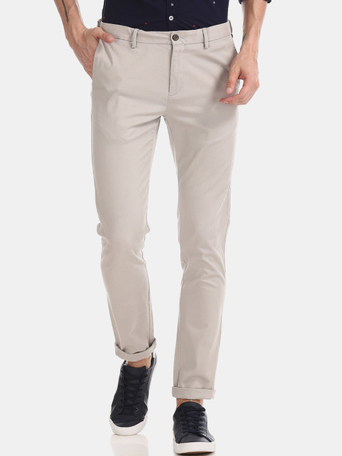 

Arrow Sport Men Grey Slim Fit Solid Regular Trousers