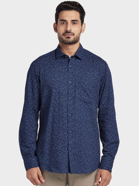 

ColorPlus Men Blue Tailored Fit Printed Casual Shirt