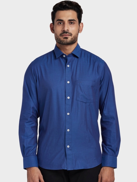 

ColorPlus Men Blue Tailored Fit Solid Casual Shirt