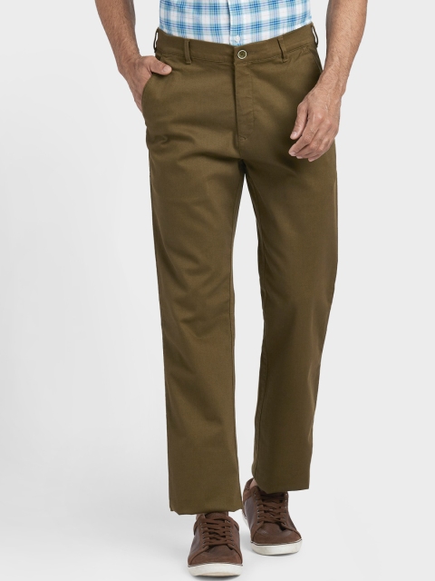 

ColorPlus Men Green Regular Fit Solid Regular Trousers
