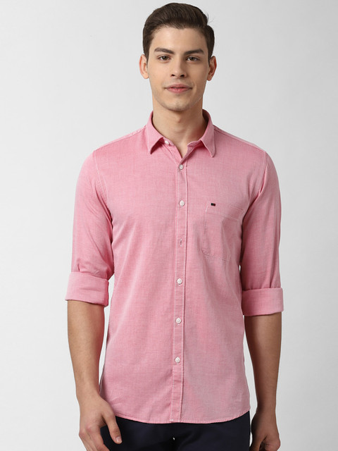 

Peter England Casuals Men Pink Slim Fit Solid Casual Shirt