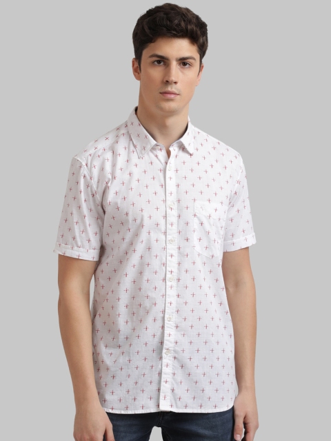 

Parx Men White Slim Fit Printed Casual Shirt