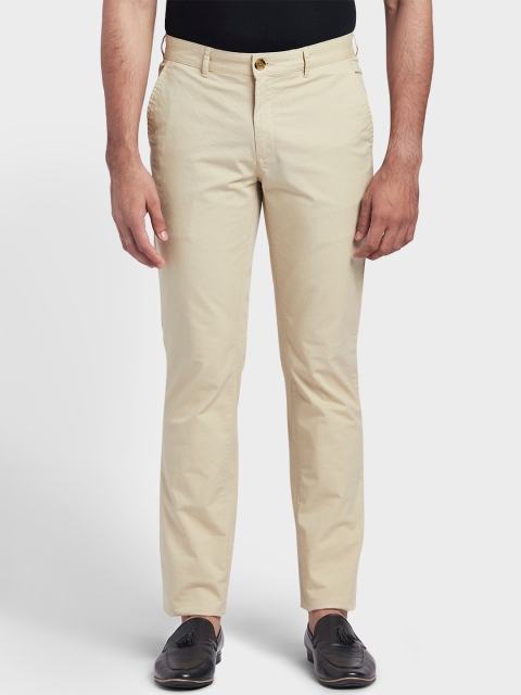 

ColorPlus Men Beige Regular Fit Printed Regular Trousers