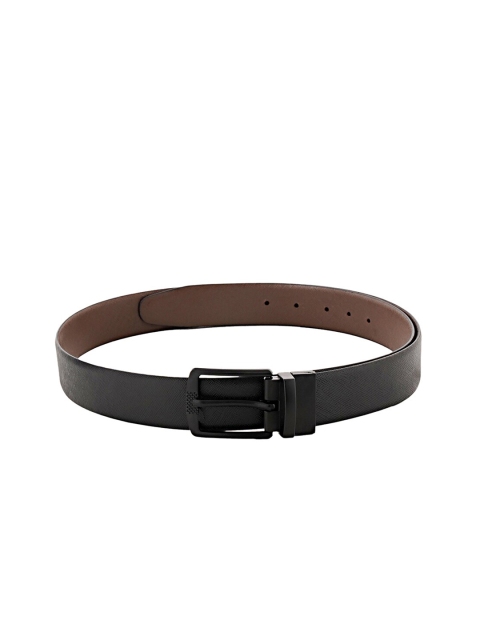 

WELBAWT Men Black & Brown Textured Reversible Belt
