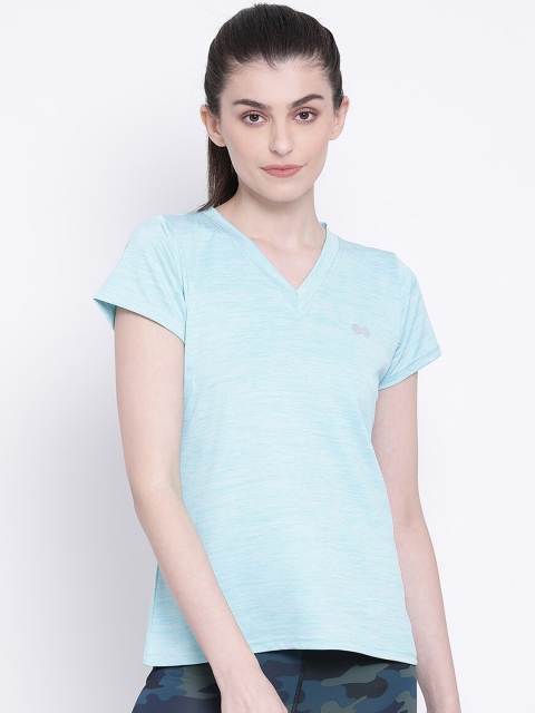 

Clovia Women Turquoise Blue Solid V-Neck T-shirt