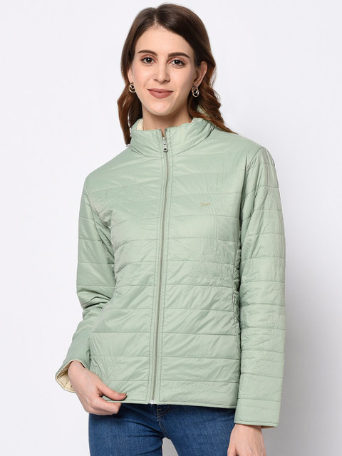 

METTLE Women Green Solid Puffer Jacket