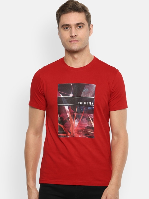 

Van Heusen Sport Men Red Printed Round Neck T-shirt