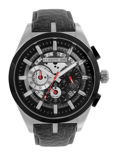 

Cerruti 1881 Men Black & Silver-Toned Analogue Watch CRA28302