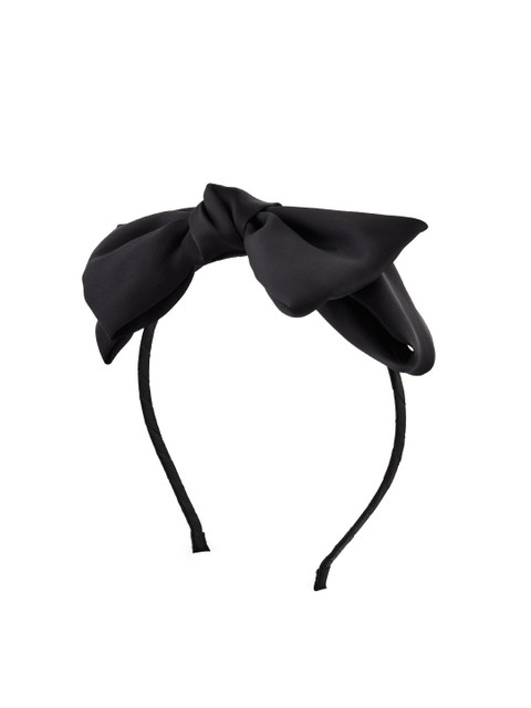 

Toniq Black Satin Bow Knotted Hair Band For Women