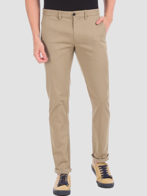 

Arrow Men Beige Regular Fit Self Design Chinos