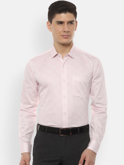 

Van Heusen Men Pink Slim Fit Printed Formal Shirt