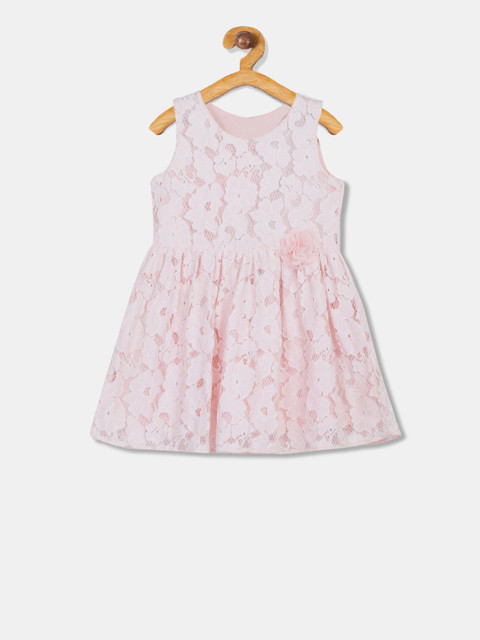 

The Childrens Place Girls Pink Lace Fit and Flare Dress